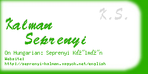 kalman seprenyi business card